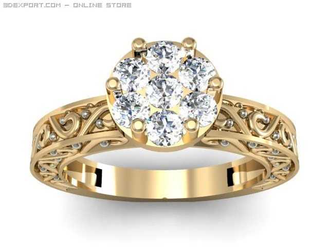engagement ring 3D Model .c4d .max .obj .3ds .fbx .stl .blend 