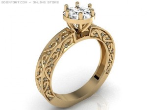 engagement ring Model 3D