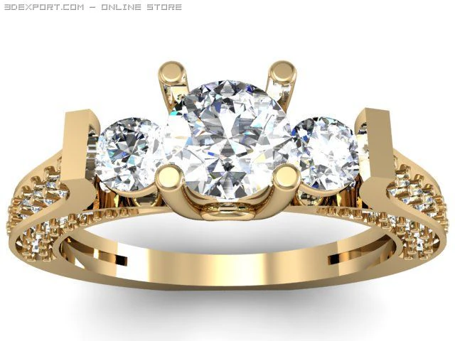 engagement ring 3D Model .c4d .max .obj .3ds .fbx .stl .blend 