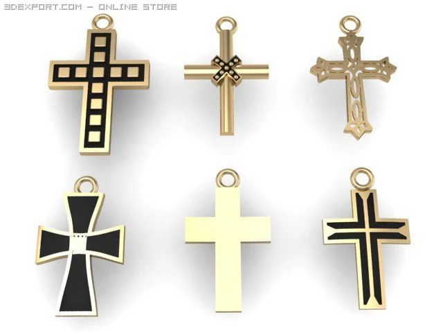 pendenti a croce Modello 3D .c4d .max .obj .3ds .fbx .stl .blend 