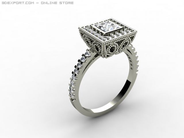 engagement ring 3D Model .c4d .max .obj .3ds .fbx .stl .blend 