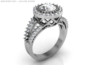 engagement ring 3D-Modell