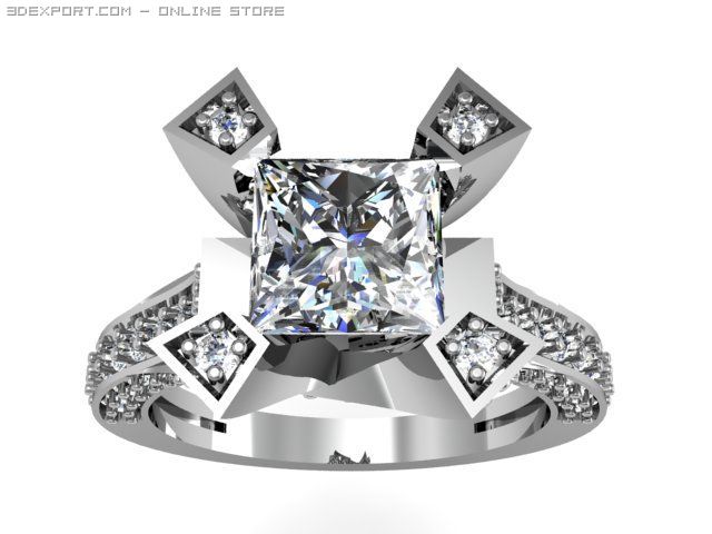engagement ring 3D 모델 .c4d .max .obj .3ds .fbx .stl .blend 