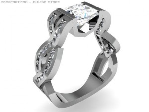 engagement ring Model 3D