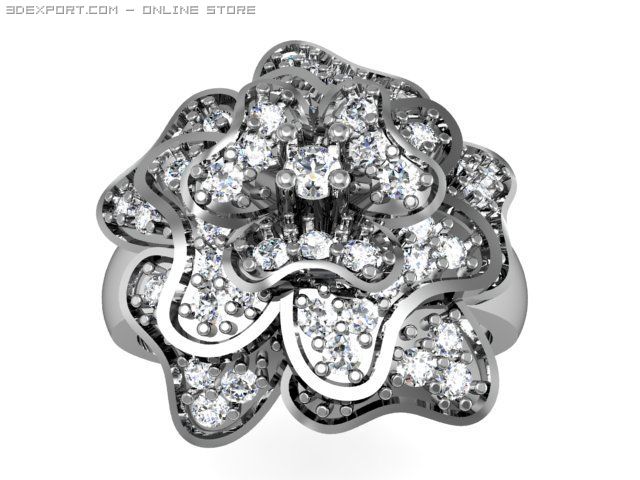 flower ring 3D-Modell .c4d .max .obj .3ds .fbx .stl .blend 