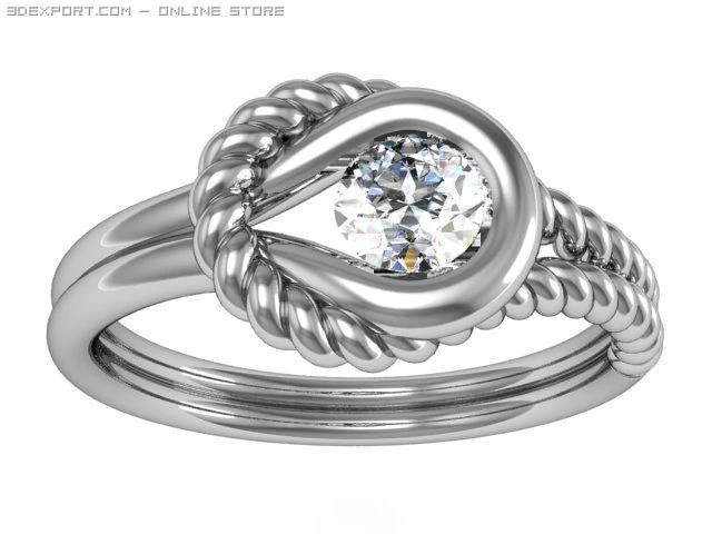 solitaire ring 3D Model .c4d .max .obj .3ds .fbx .stl .blend 