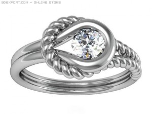 solitaire ring Modelo 3D