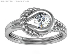 Solitärring 3D Modell