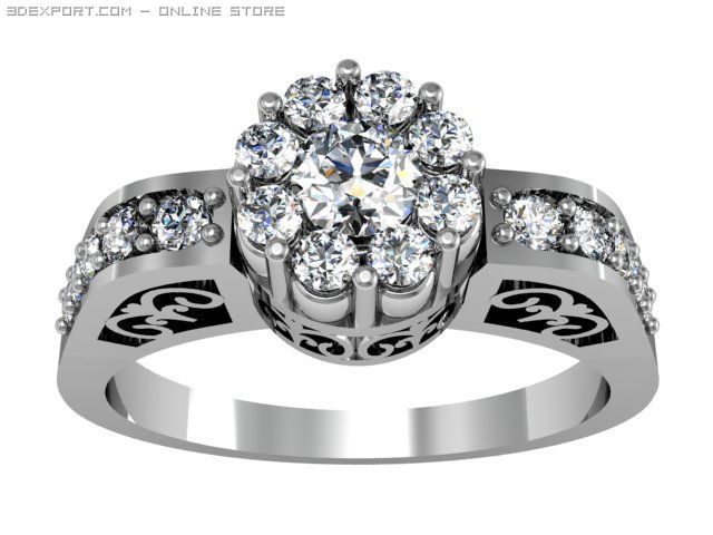 engagement ring 3D 模型 .c4d .max .obj .3ds .fbx .stl .blend 