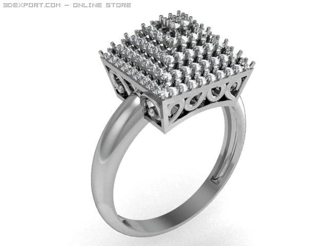 engagement ring 3D Model .c4d .max .obj .3ds .fbx .stl .blend 