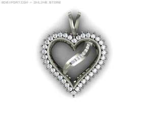 하트 펜던트 3D 모델