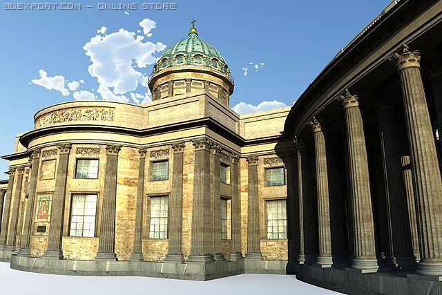 kazan cathedral 3D 模型 .c4d .max .obj .3ds .fbx .stl .blend 