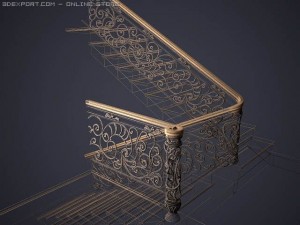 stairs railing Modello 3D