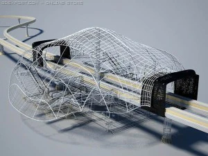 esta&ccedil;&atilde;o de monotrilho Modelo 3D