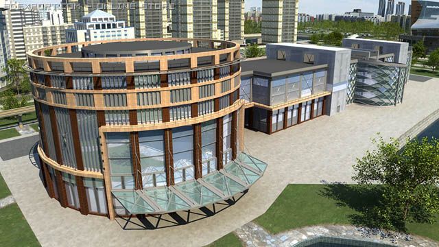 office centre  parking 3D Модель .c4d .max .obj .3ds .fbx .stl .blend 