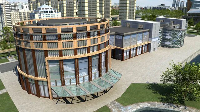 office centre  parking 3D Model .c4d .max .obj .3ds .fbx .stl .blend 