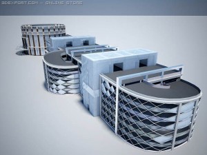 office centre  parking 3D Модель