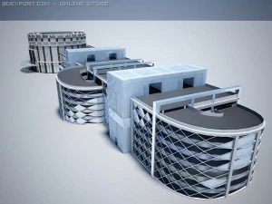 office centre  parking 3D Model