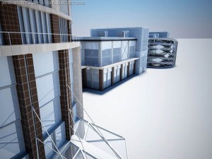 office centre  parking 3D Модель