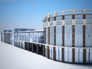 office centre  parking 3D Model