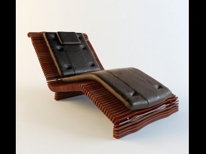lounge pacific green luxor chaise 3D Model