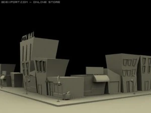 &ccedil;izgi film sokağı 3D Model