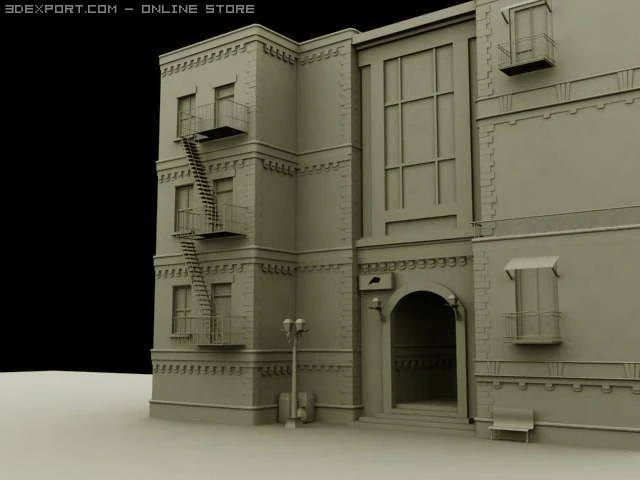 old building 3D Model .c4d .max .obj .3ds .fbx .stl .blend 