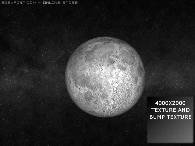 moon 3D Model .c4d .max .obj .3ds .fbx .stl .blend 