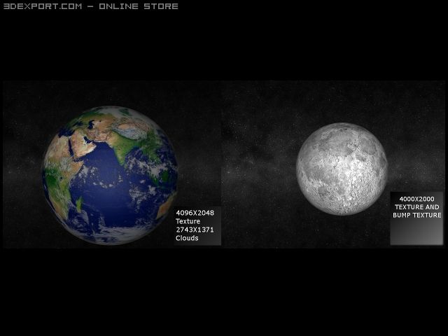 earthmoon Model 3D .c4d .max .obj .3ds .fbx .stl .blend 