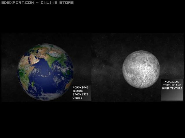 земляная луна 3D Модель .c4d .max .obj .3ds .fbx .stl .blend 