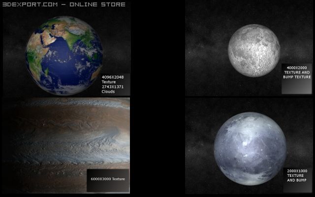solar system mega pack 1 Model 3D .c4d .max .obj .3ds .fbx .stl .blend 