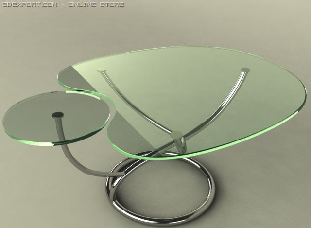 glass table Model 3D .c4d .max .obj .3ds .fbx .stl .blend