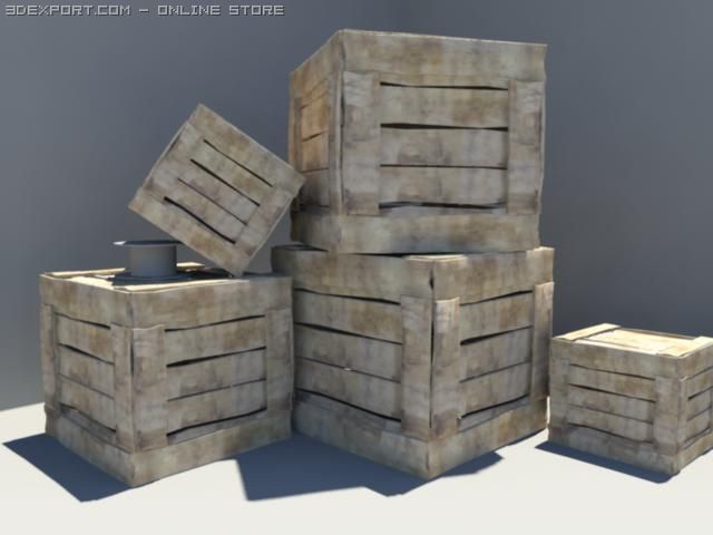 crate 3D Model .c4d .max .obj .3ds .fbx .stl .blend 