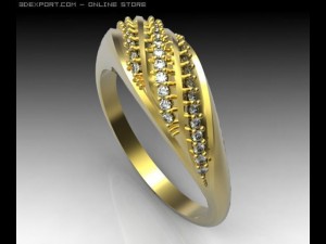 ring with diamonds 3Dモデル
