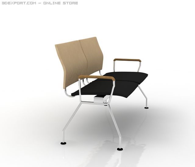 tandem chair 3D Model .c4d .max .obj .3ds .fbx .stl .blend 