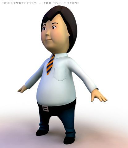 male character 001 3D Model .c4d .max .obj .3ds .fbx .stl .blend