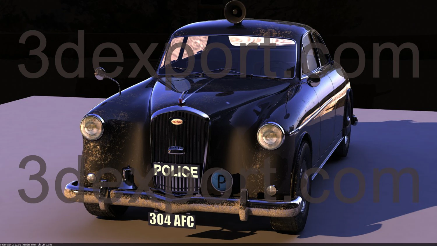 police car wolseley six ninety series ii 3D Model .c4d .max .obj .3ds .fbx .stl .blend