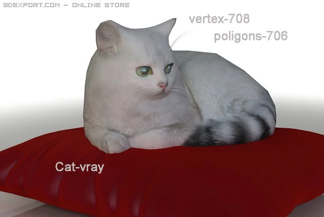 cat for an interior 3D Model .c4d .max .obj .3ds .fbx .stl .blend 