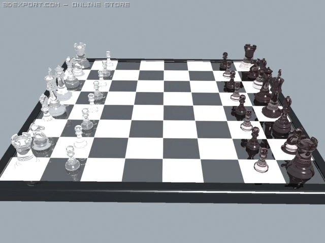 chess set 3D Model .c4d .max .obj .3ds .fbx .stl .blend 