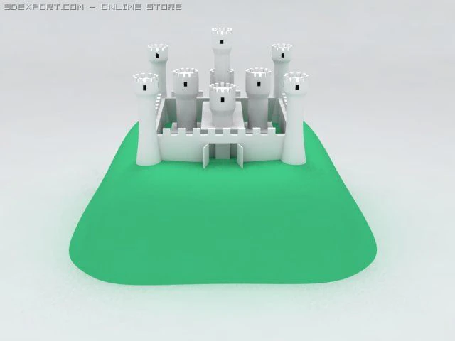 simple castle 3D Model .c4d .max .obj .3ds .fbx .stl .blend