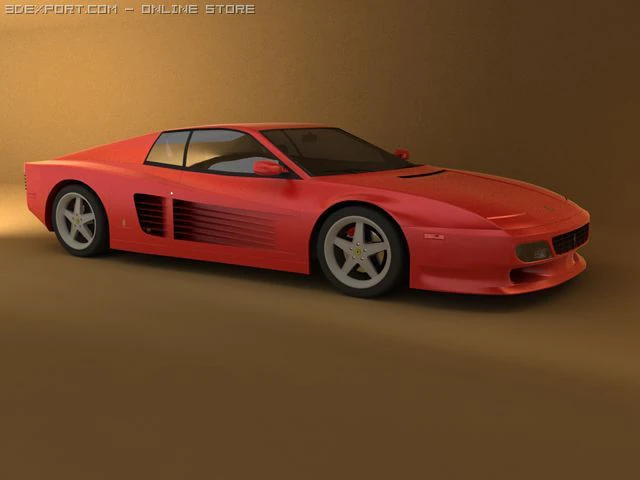ferrari 512tr 3D Model .c4d .max .obj .3ds .fbx .stl .blend 