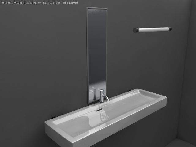 washbasin 3D 모델 .c4d .max .obj .3ds .fbx .stl .blend 