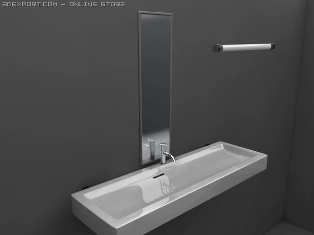 washbasin 3D Model .c4d .max .obj .3ds .fbx .stl .blend 