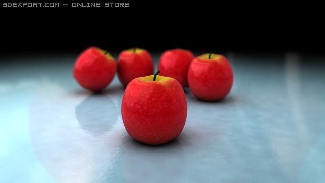 apples 3D 模型 .c4d .max .obj .3ds .fbx .stl .blend 