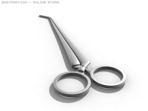 bent tip surgery scissor 3D Model