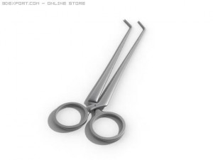 bent tip surgery scissor Modelo 3D