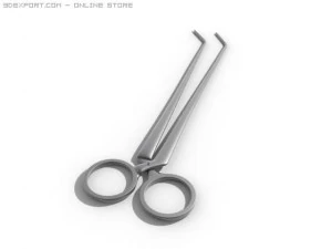 bent tip surgery scissor 3D Model