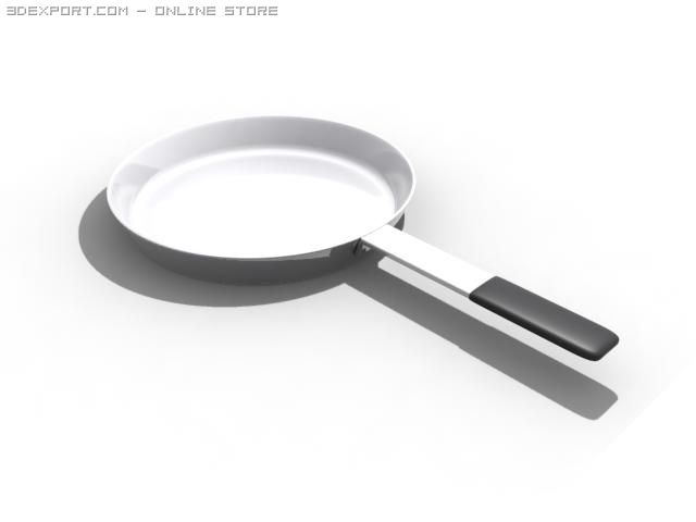 frying pan 3D Model .c4d .max .obj .3ds .fbx .stl .blend 