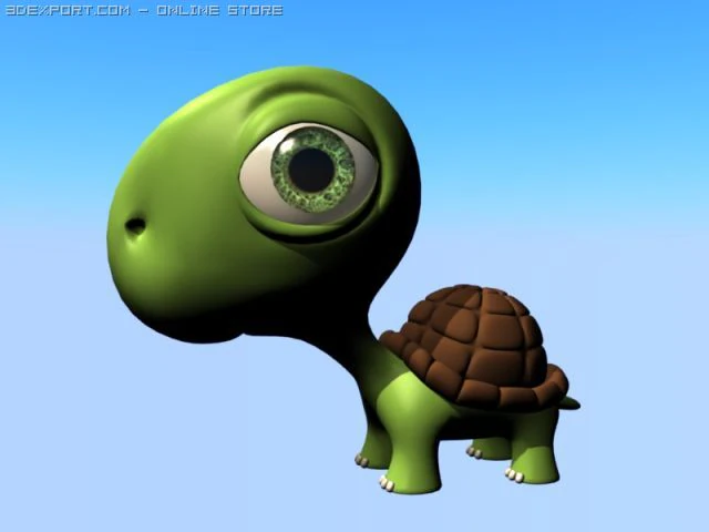 cute turtle 3D Model .c4d .max .obj .3ds .fbx .stl .blend
