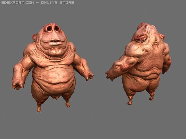 жирний 3D Модель .c4d .max .obj .3ds .fbx .stl .blend